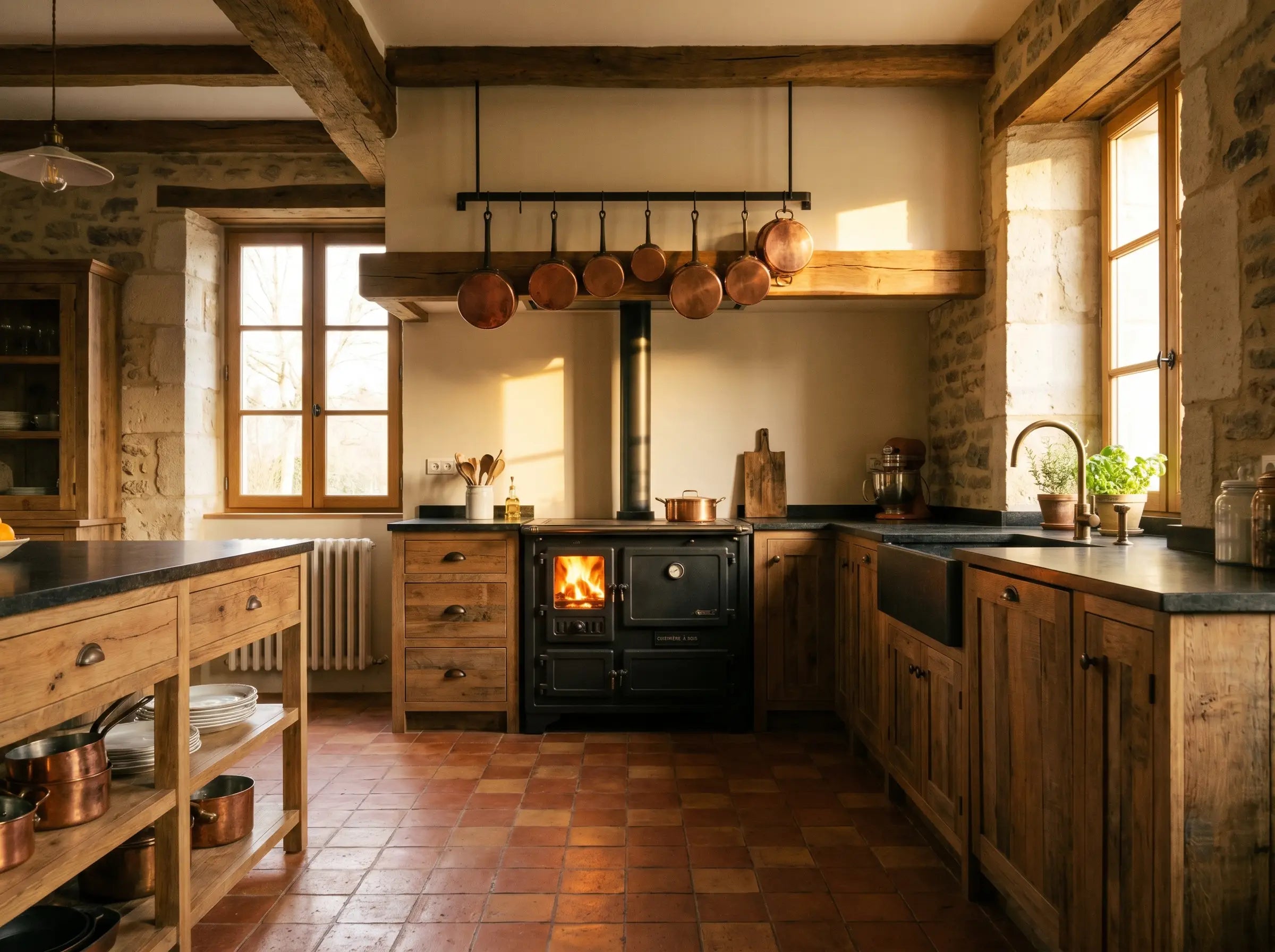 L'âme d'une ferme rénovée — Cuisinière à bois, Arbois · Cuisinière bois · 2024