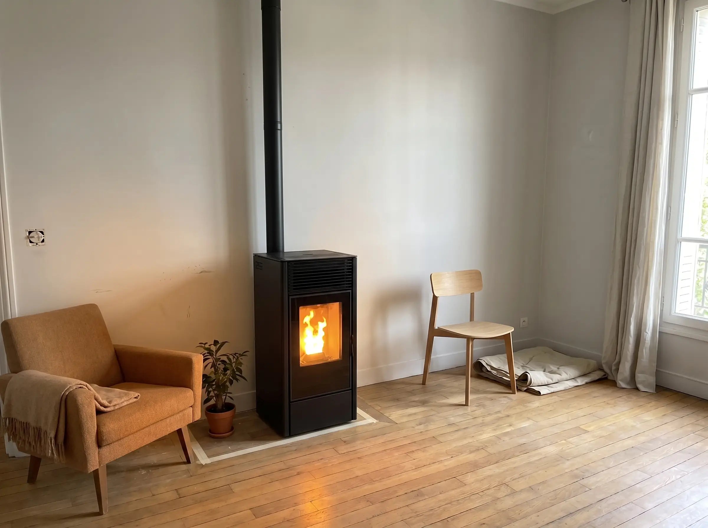 Un salon contemporain réchauffé — après